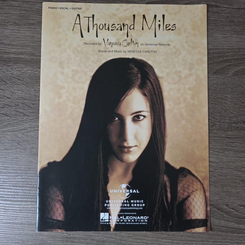 Vanessa Carlton A Thousand Miles Sheet Music Piano Vocal Guitar HL00352805 2002